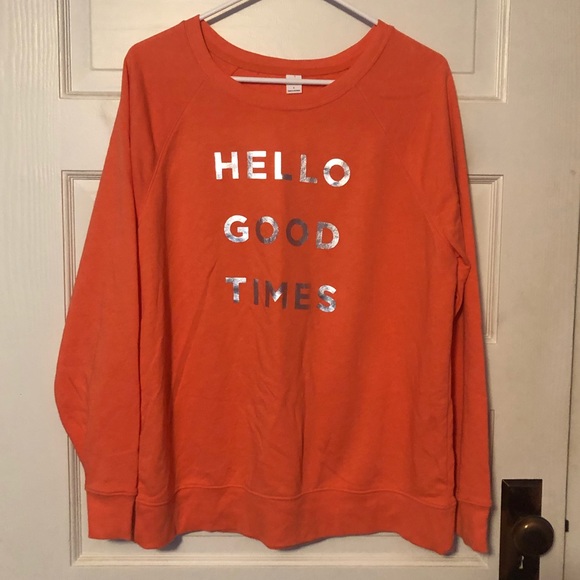 Coral “Hello Good Times” Sweatshirt - Picture 1 of 4
